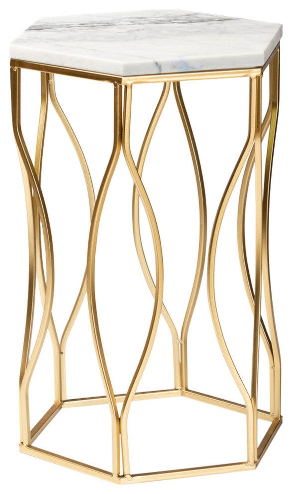 Octavio Contemporary End Table, Gold