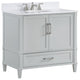 Montauk Bathroom Vanity, Fog Gray With White Quartz, 36"