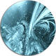 Fractal 3D Light Blue Collision, Abstract Art Round Wall Art, 11"