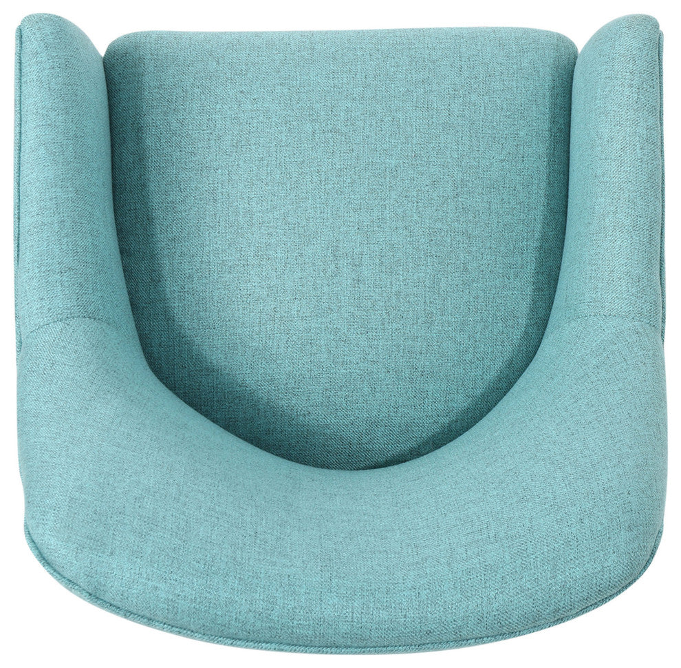 GDF Studio Morgan Mid Century Modern Fabric Home Office Chair With Chrome Base, Blue