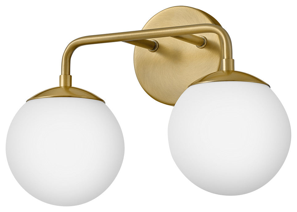 Lark Julep Bathroom Vanity Light, Lacquered Brass, 2 Light