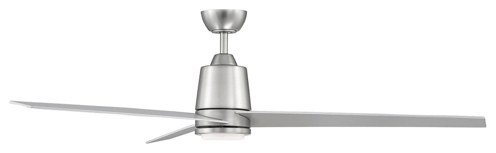 56" LED Ceiling Fan, Matte Black, Brushed Nickel