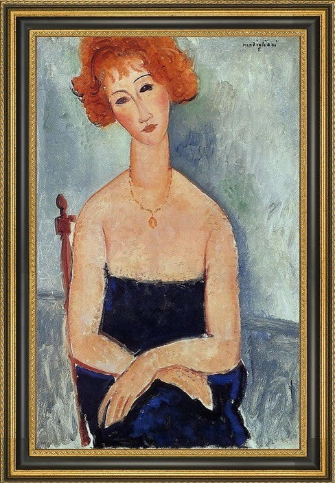 Amedeo Modigliani Redhead Wearing Pendant