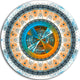 Rounded Symmetrical Flower Brown, Abstract Disc Metal Artwork, 36"