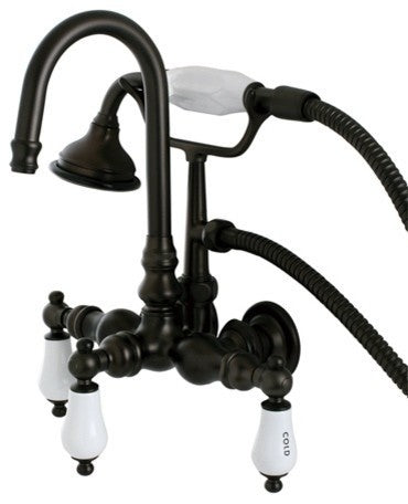 Kingston Brass Wall Mount Clawfoot Tub Faucet, Oil Rubbed Bronze