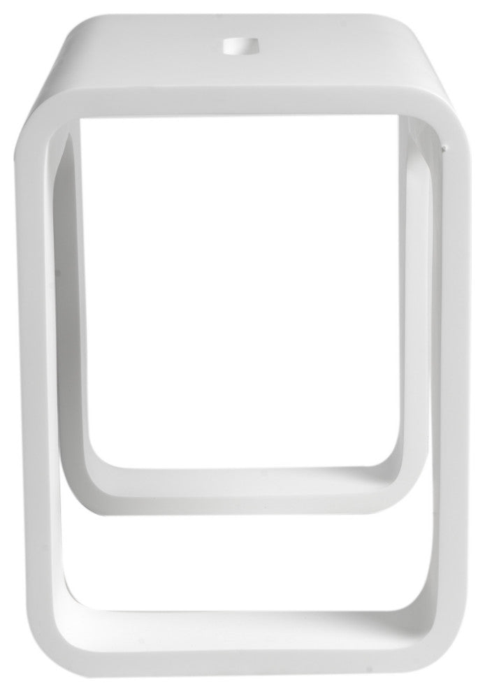 White Matte Solid Surface Resin Bathroom/Shower Stool, Solid