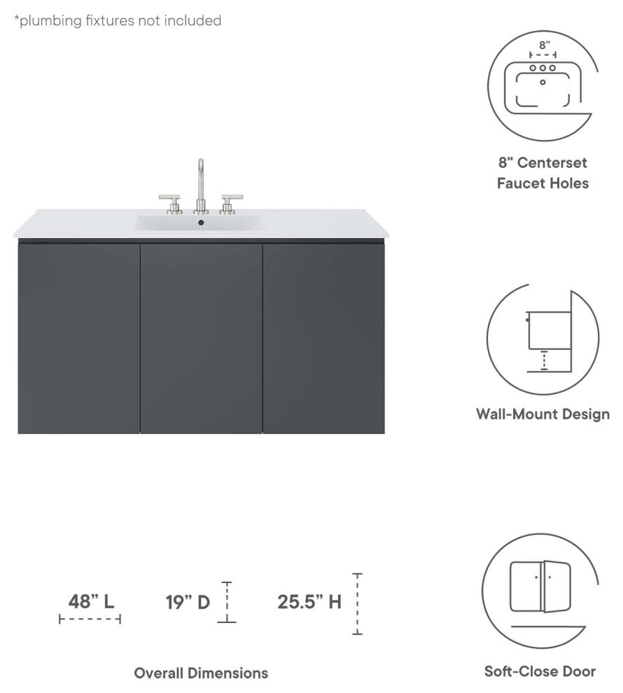 Bryn 48" Wall-Mount Bathroom Vanity