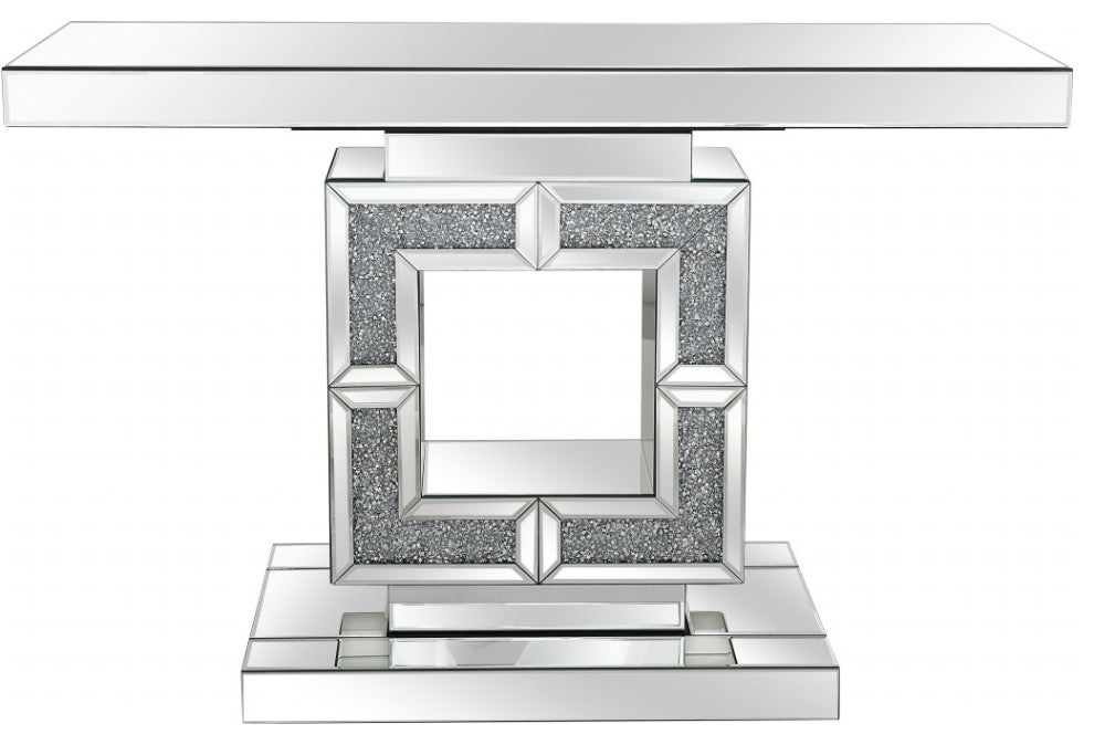 Silver Pedestal Console Table