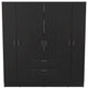 Six Doors Armoire Maya, Bedroom, Black / White