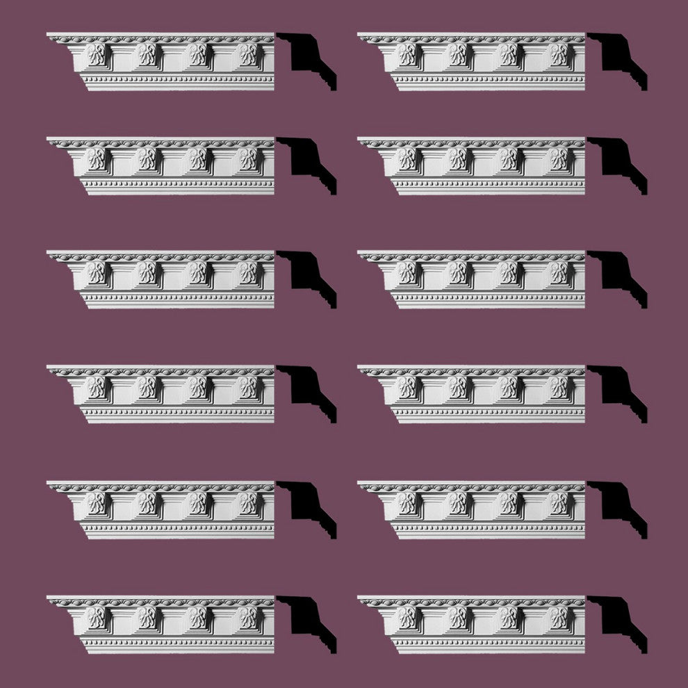 Ornate Cornice White Urethane Three Rivers Design 12 Pieces Totaling 1128" Long