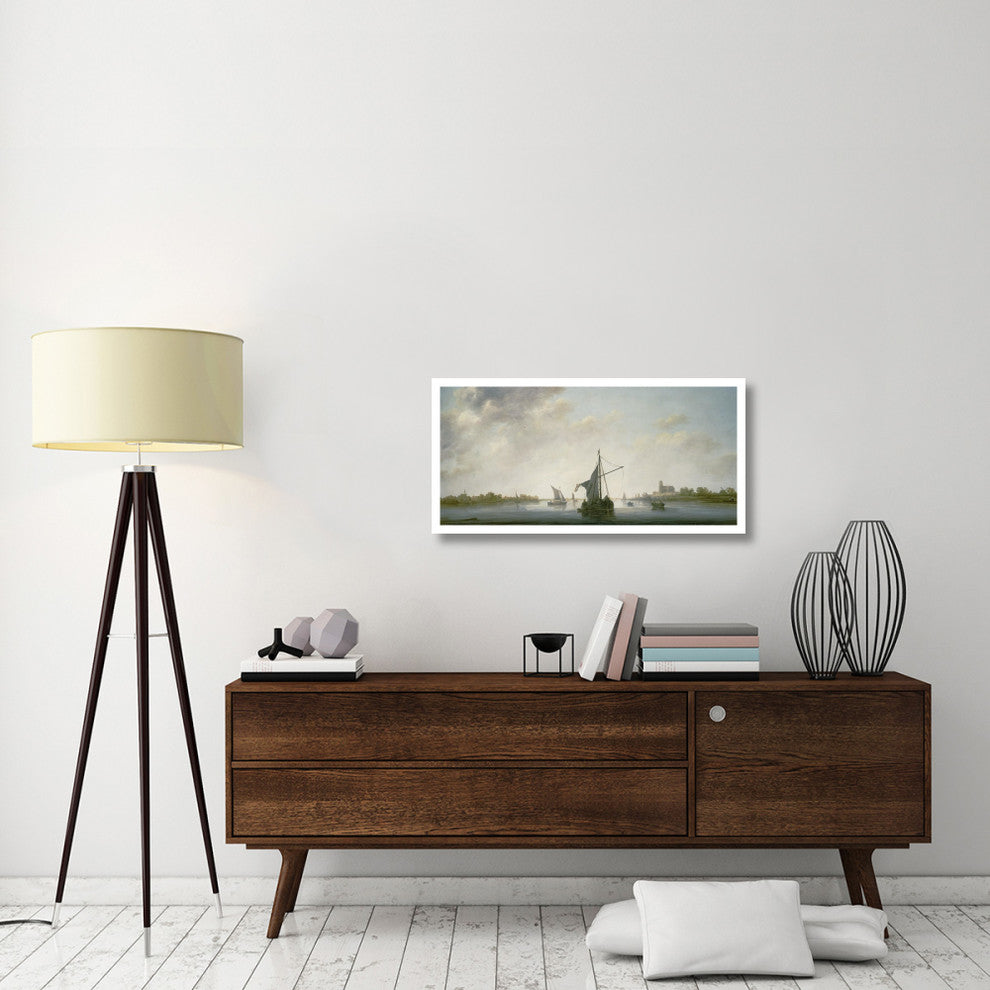 "A View of the Maas at Dordrecht" Digital Paper Print by Aelbert Cuyp, 38"x19"