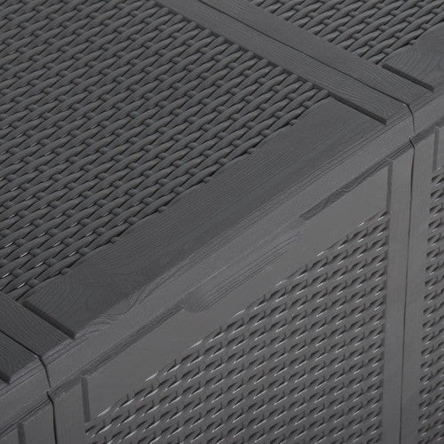 vidaXL Tool Box Outdoor Storage Box for Patio Furniture 71.3 gal Black PP Rattan