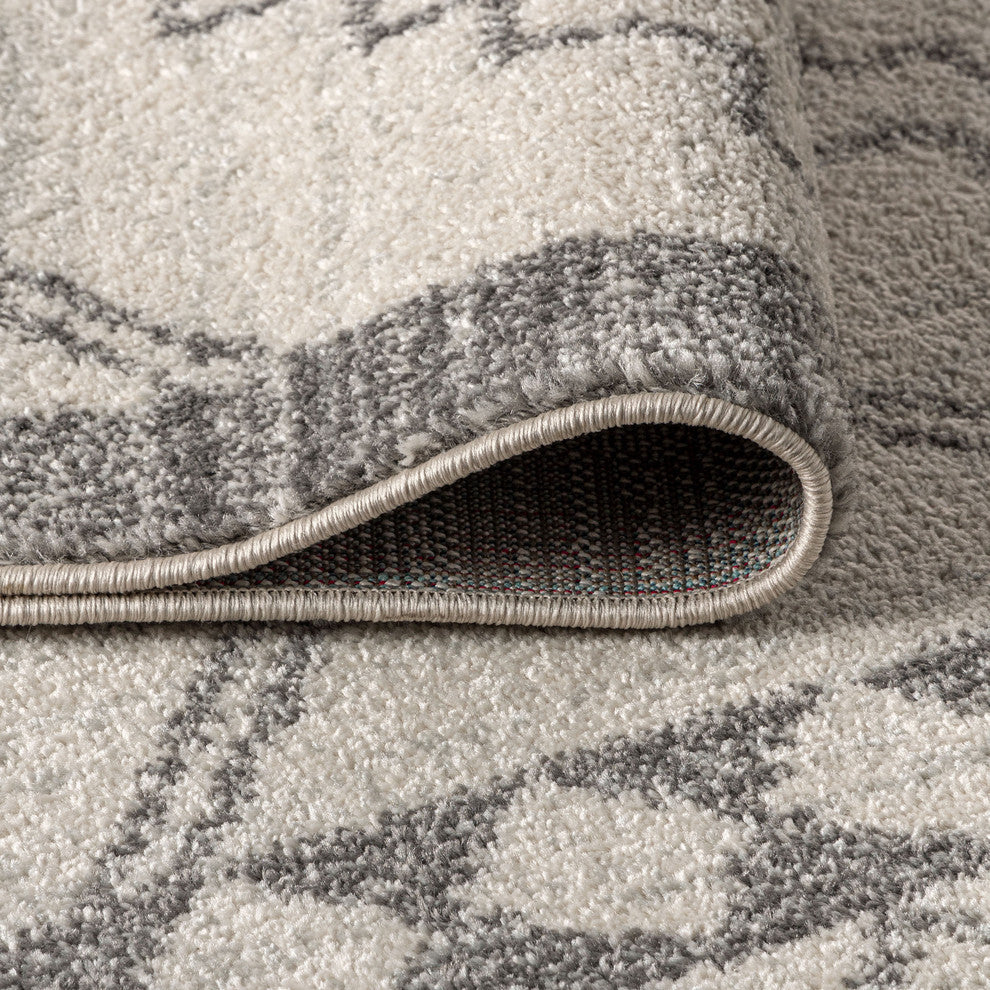 Amir Moroccan Beni Souk Rug, Cream/Gray, 5 X 8