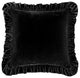 Stella Faux Silk Velvet Ruffled Euro Sham, 27" x 27", 1PC, Black
