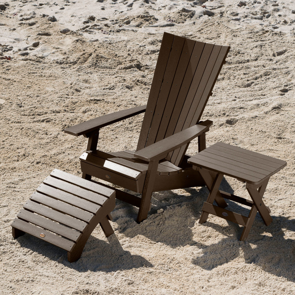 Manhattan 3-Piece Beach Adirondack Set, Weathered Acorn