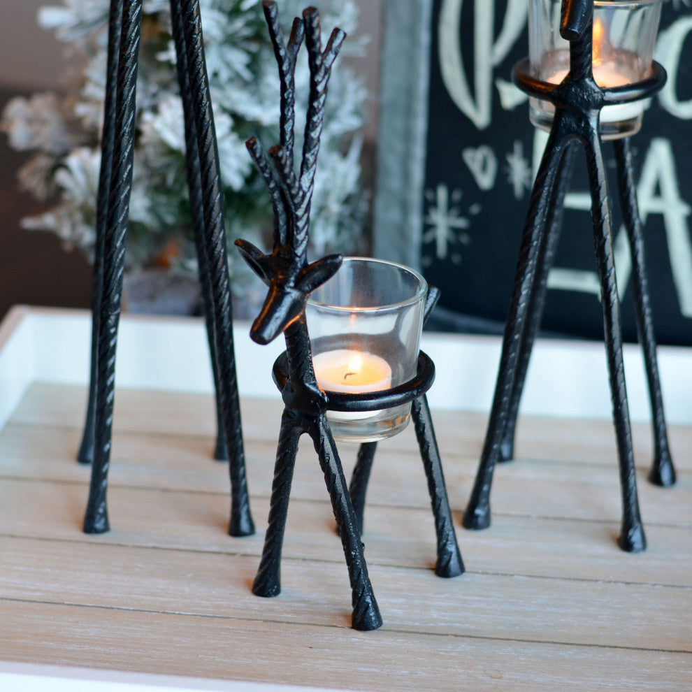 3 Piece Alpine Deer Tea Light Holders