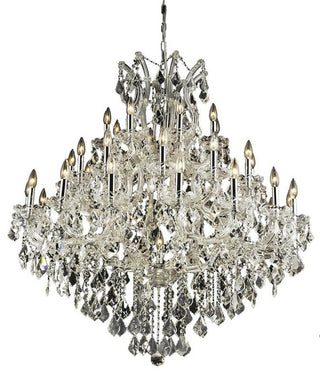 Elegant Maria Theresa Foyer Hall Light, Chrome Finish With Royal Cut Crystal