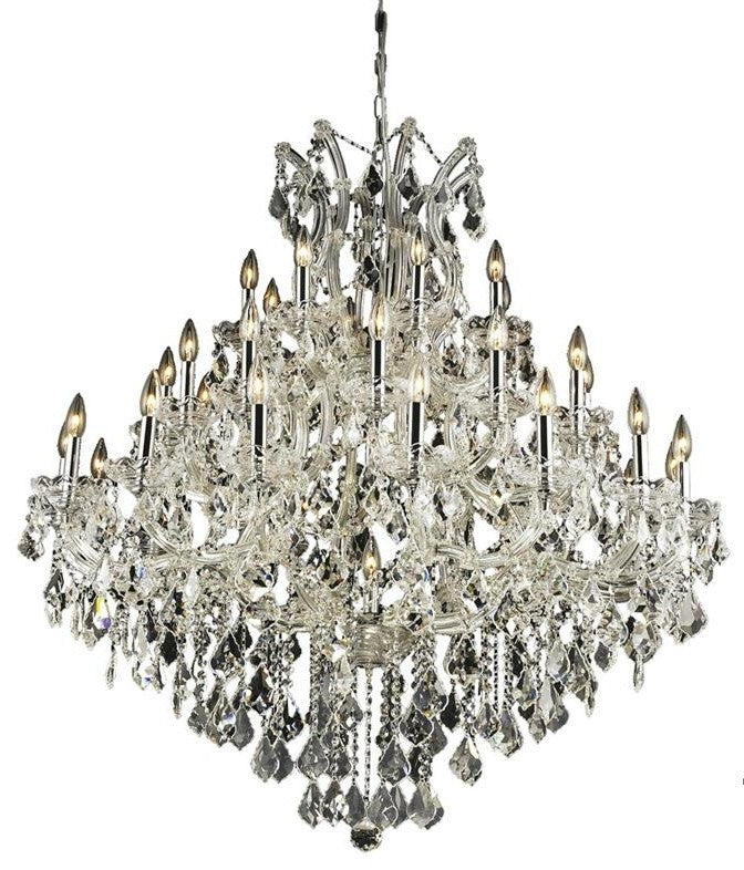 Elegant Maria Theresa Foyer Hall Light, Chrome Finish With Royal Cut Crystal