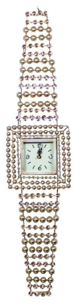 Jewel Metallic Clock Wall decor, Gold
