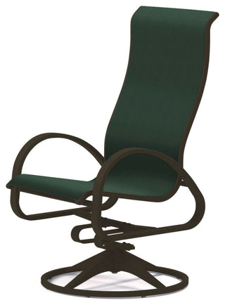Aruba II Sling Supreme Height Swivel Rocker, Textured Beachwood, Forest Green