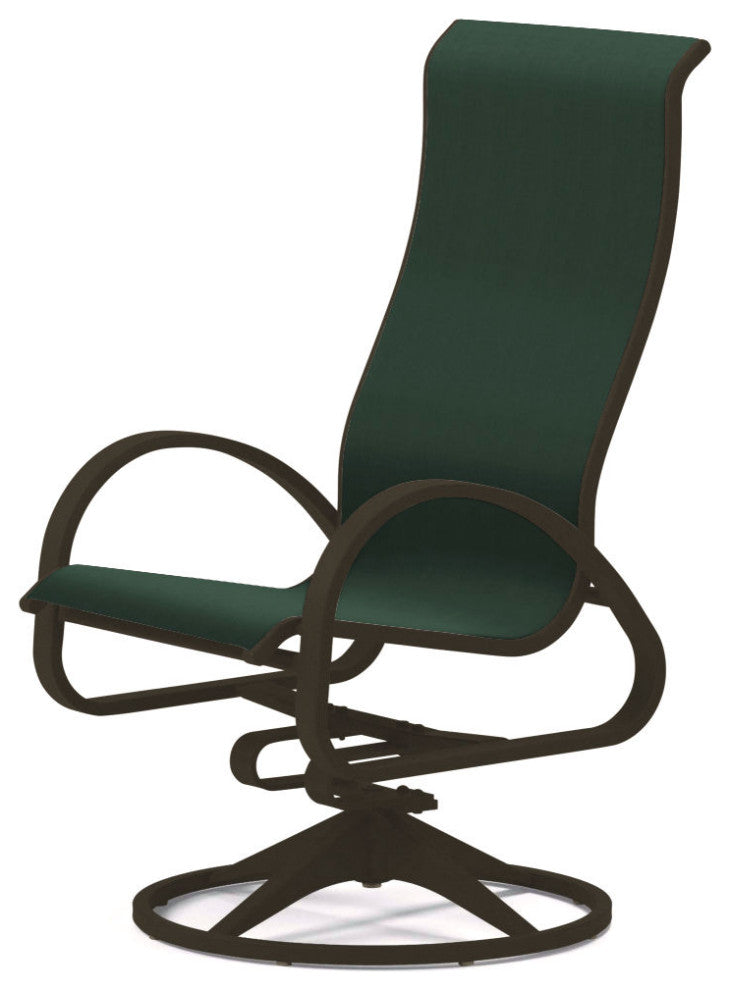 Aruba II Sling Supreme Height Swivel Rocker, Textured Beachwood, Forest Green