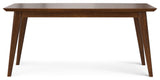 Draper Solid Wood Mid Century Rectangle Dining Table, Walnut Veneer