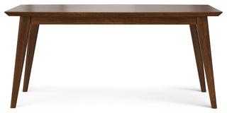 Draper Solid Wood Mid Century Rectangle Dining Table, Walnut Veneer