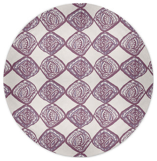 Cowry Check Rug, Purple, 5' Round