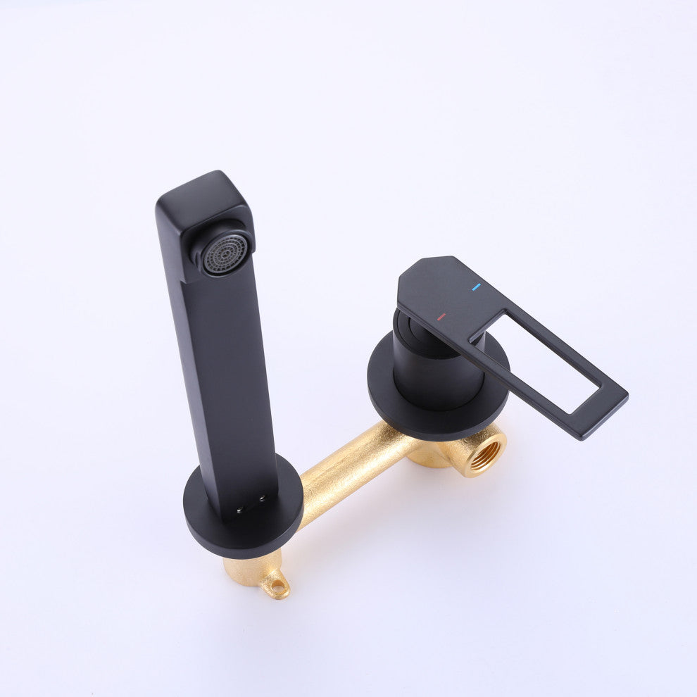Single Lever Handle Wall Mounted Bathroom Faucet