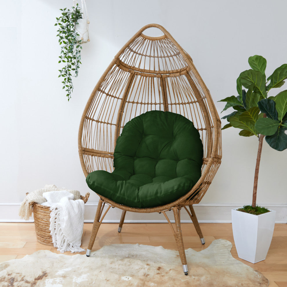 Noble Gray Indoor Hunter Green Egg Chair Cushion