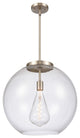 Athens Pendant, Brushed Satin Nickel, Clear, Clear