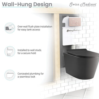 Calice Wall-Hung Round Toilet Bowl, Matte Black