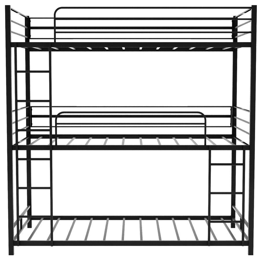 Black Twin Over Twin Over Twin Traditional Bunk Bed