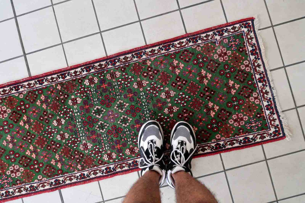 Handmade Antique Persian Joshagan Runner 1.8'x4.8', 57cmx149cm 1930s