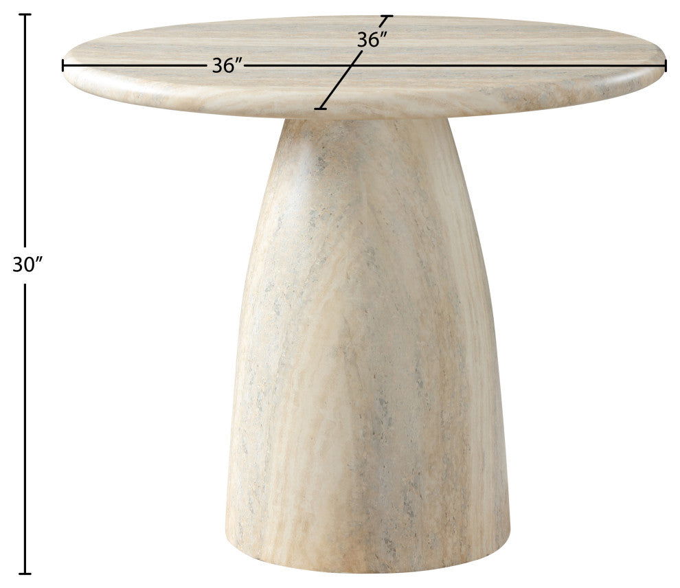 Cosenza Concrete Dining Table, Travertine, 36" W X 36" D X 30" H, Travertine Finish