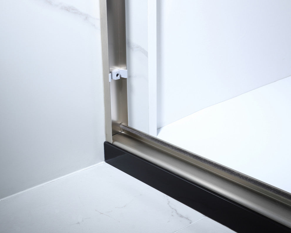 76"Hx60"W Framed Sliding Shower Door, Chrome