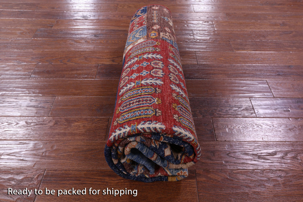 6' 0" X 8' 0" Super Kazak Hand-Knotted Wool Rug Q11082