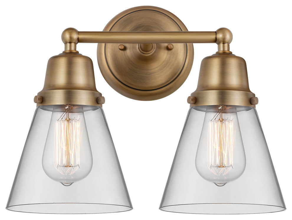 Innovations 623-2W-BB-G62 Cone 2 Light 15" Bath Vanity Light, Brushed Brass