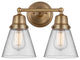 Innovations 623-2W-BB-G62 Cone 2 Light 15" Bath Vanity Light, Brushed Brass