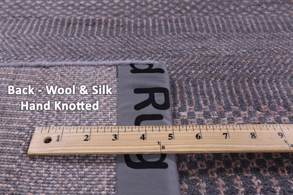 6' 1" X 9' 4" Wool and Silk Savannah Grass Handmade Rug Q11421