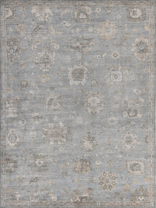 Museum Hand-Knotted Bamboo Silk and Cotton Blue/Gray Area Rug