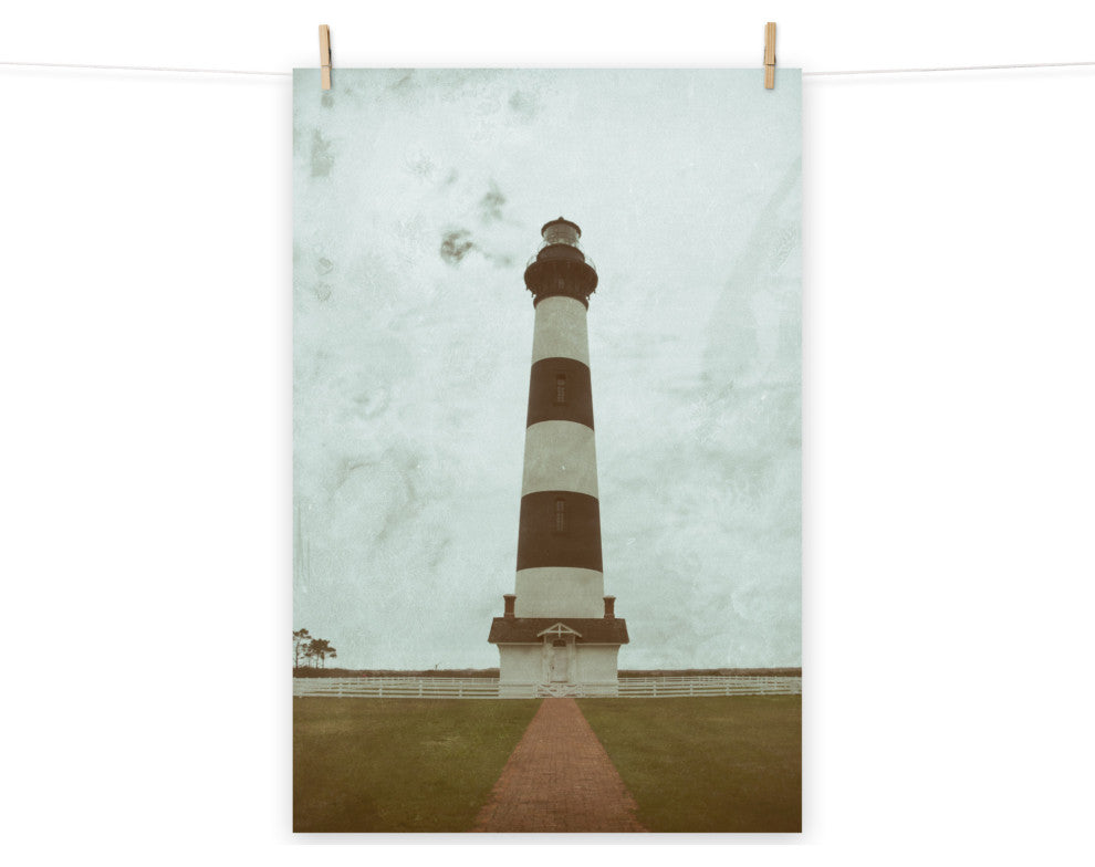 Coastal Wall Art: Bodie Lighthouse Landscape Photo Unframed Print, 24" X 36"