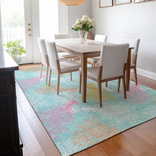 Addison Premium Washable Mayfield AMF182 Teal 9' x 12' Rug
