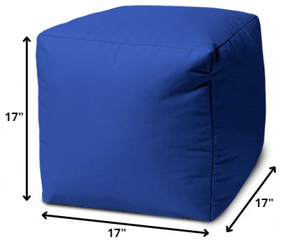 17  Cool Primary Blue Solid Color Indoor Outdoor Pouf Cover