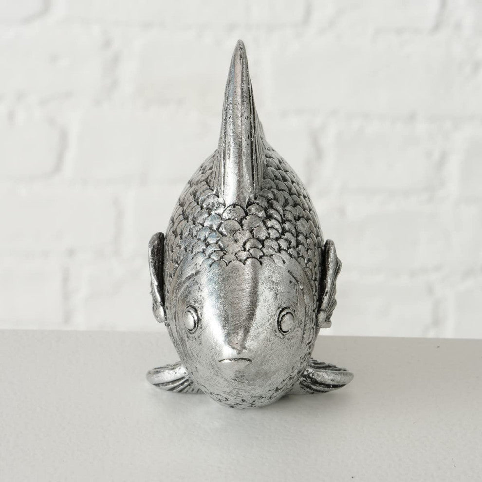 2 Piece Tarnished Fish Figurines, 6 Inches