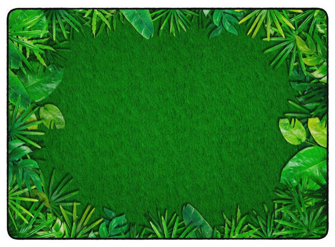 Flagship Carpets FA1014-32FS 6x8'4 Rainforest Leafy Border Rug