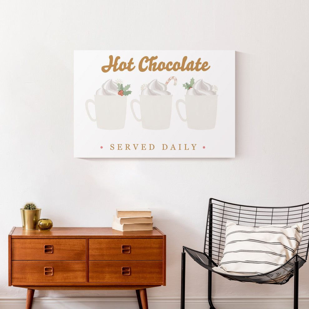 Hot Chocolate Served Daily 30x20 Canvas Wall Art
