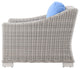 Lounge Sectional Sofa Chair Set, Rattan, Wicker, Gray Blue, Modern, Outdoor