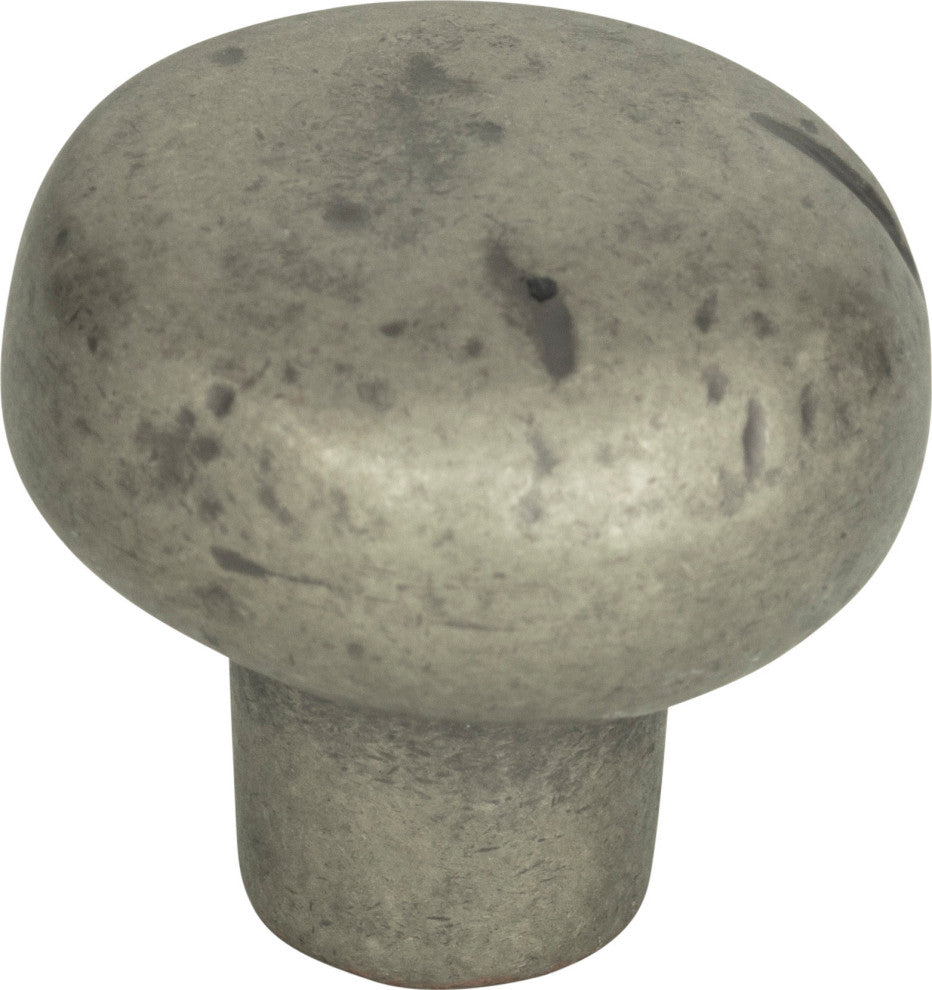Atlas Homewares 331 Distressed 1-3/8 Inch Mushroom Cabinet Knob - Pewter