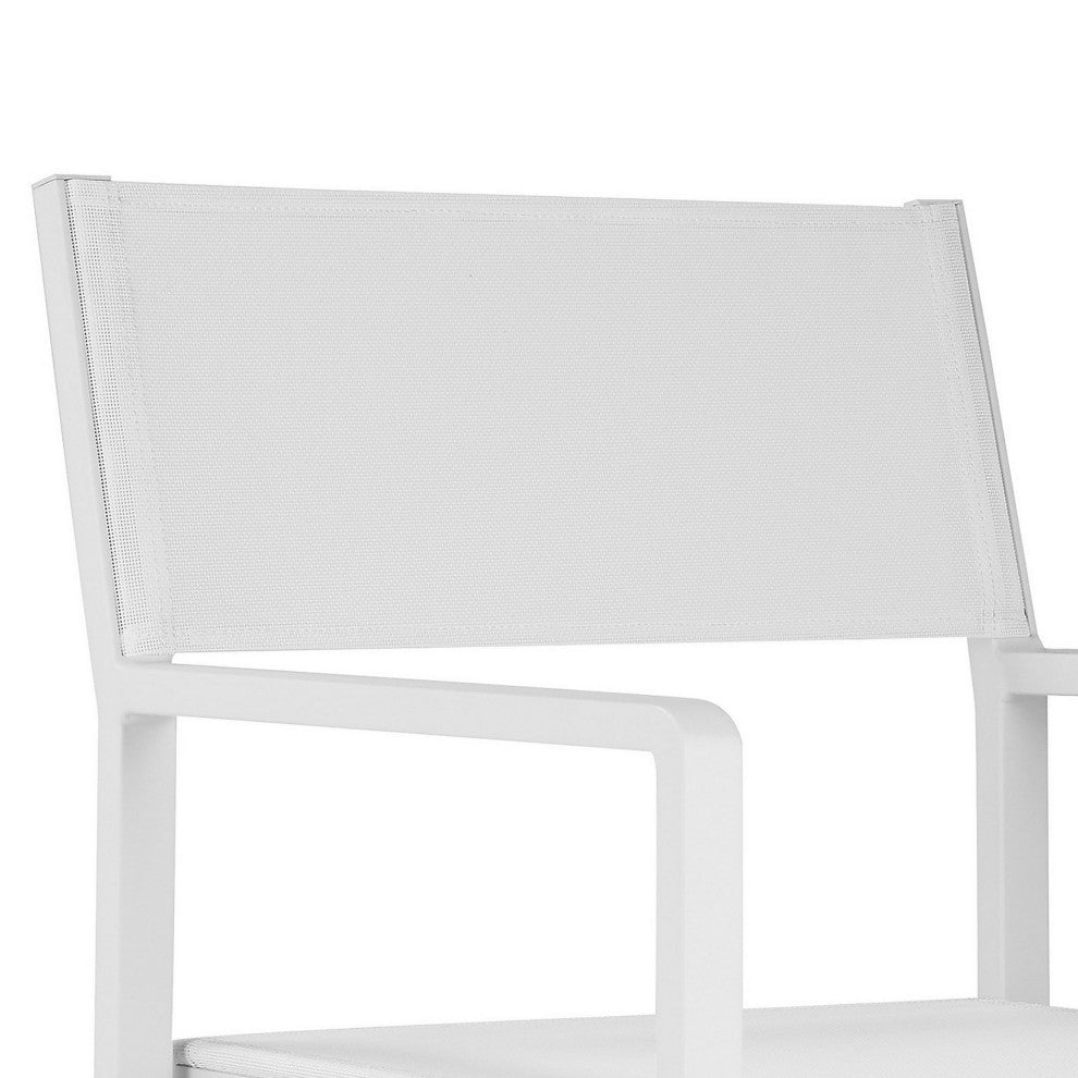 Benzara BM287751 Outdoor Armchair Crisp White Finish, Foldable, Set of 2